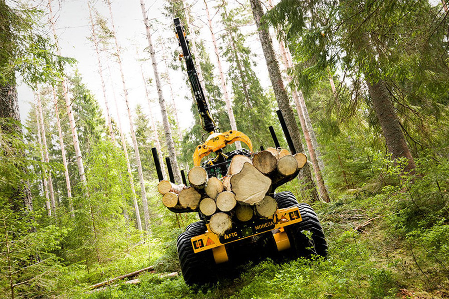 FTG Moheda 121 skogsvagn med kran